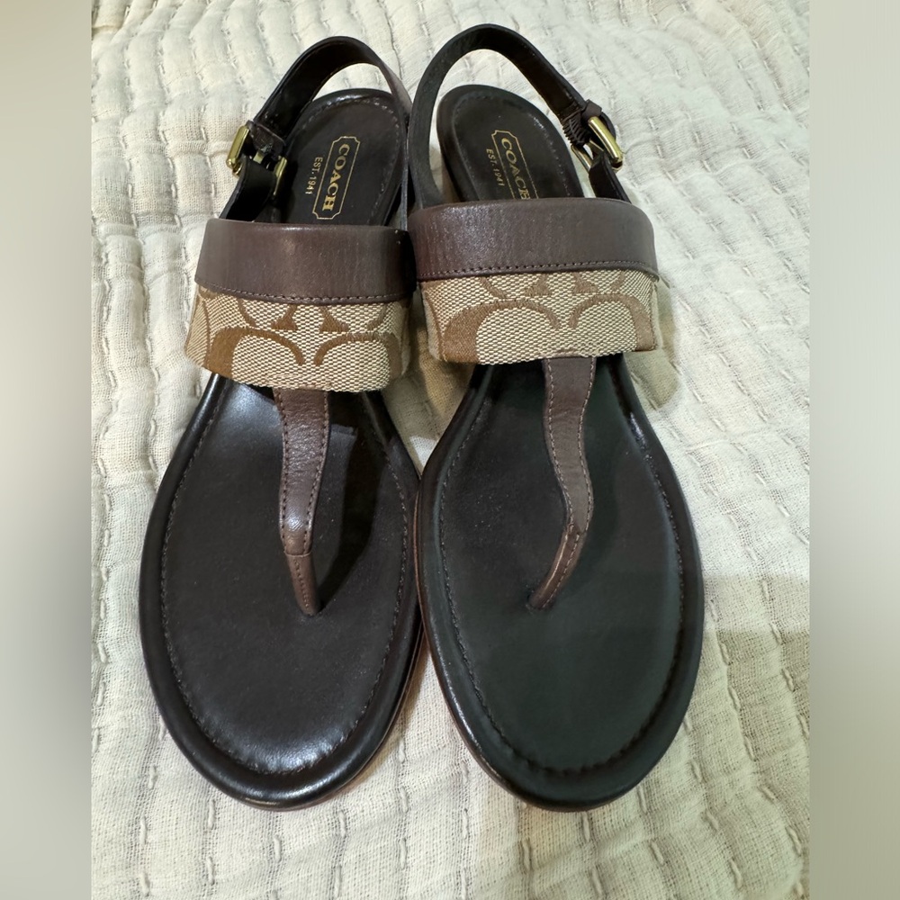 Coach wedge sandals nwt never used